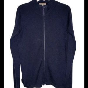 Emporio Armani Men’s Sweater Cashmere Cotton Size 40 Zip Up Black NYC EA